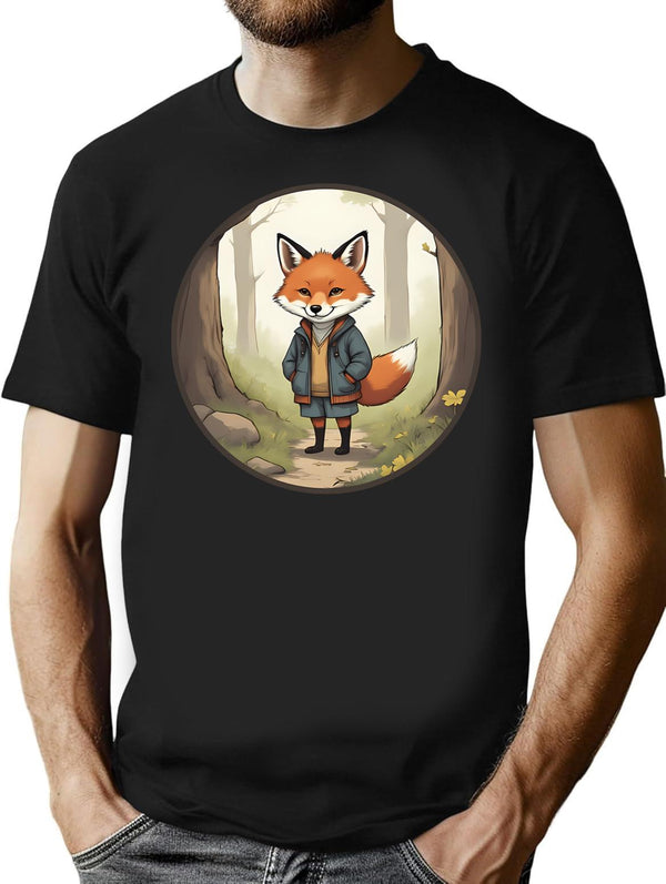 A Fox Wearing Vintage Clothes (1) T-Shirt - Black