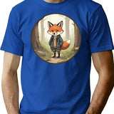 A Fox Wearing Vintage Clothes (1) T-Shirt - Blue