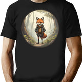 A Fox Wearing Vintage Clothes (2) T-Shirt - Black