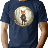 A Fox Wearing Vintage Clothes (2) T-Shirt - Navy