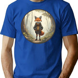 A Fox Wearing Vintage Clothes (2) T-Shirt - Blue