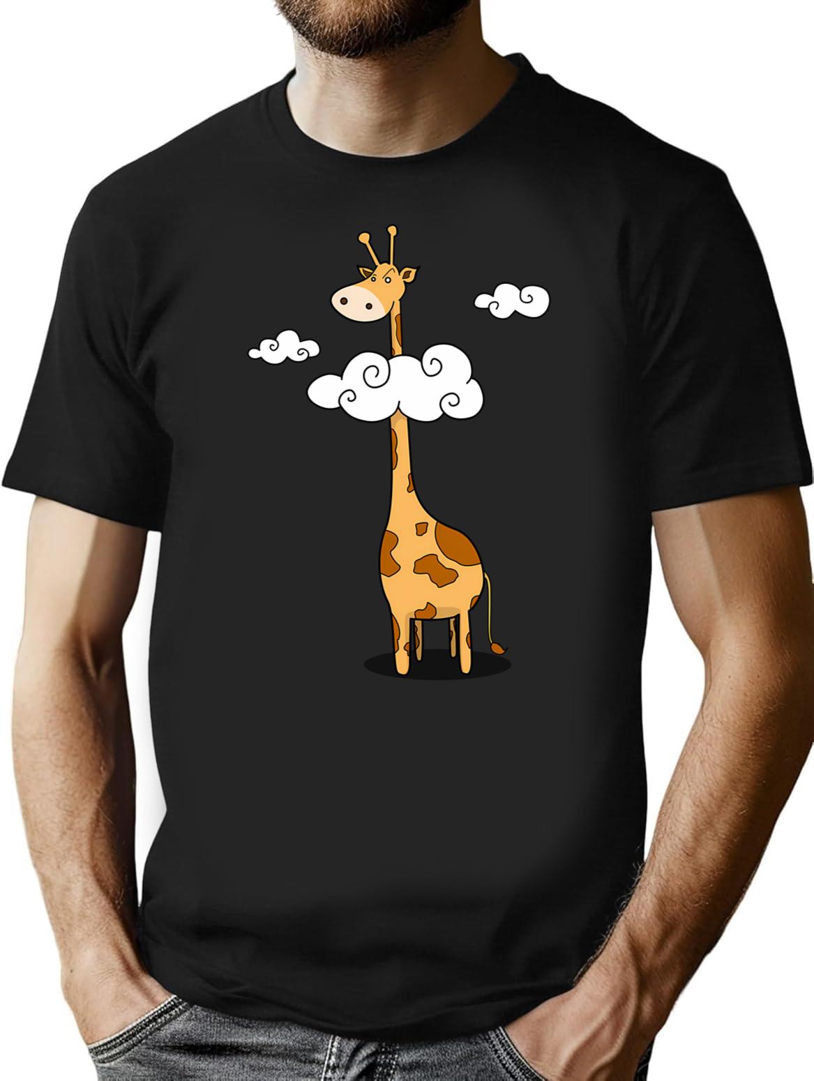 A Giraffe T-Shirt - Retro Graphic Tee for Men & Women - Black