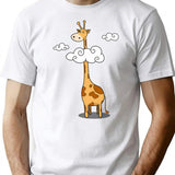 A Giraffe T-Shirt - Retro Graphic Tee for Men & Women - White