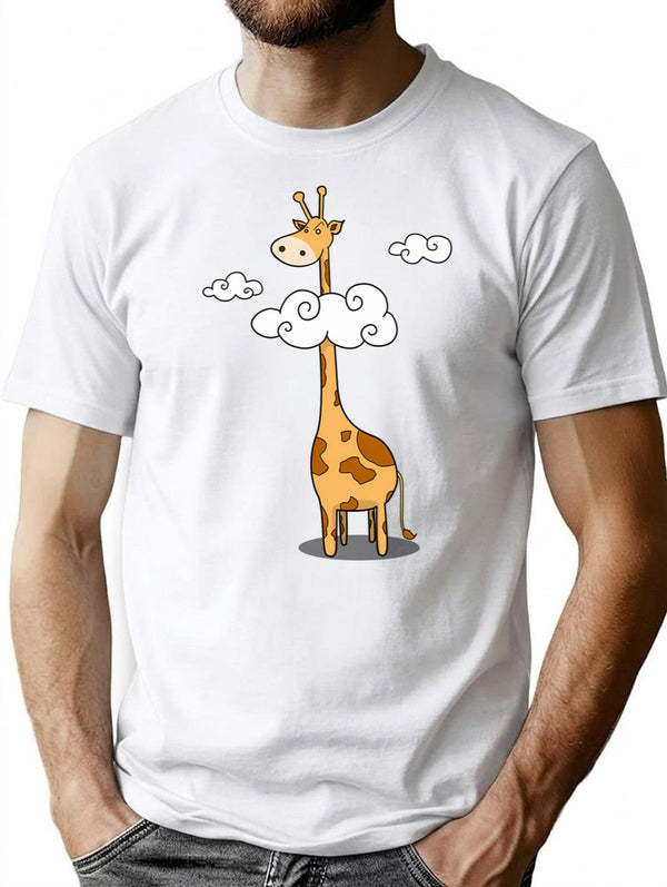 A Giraffe T-Shirt - Retro Graphic Tee for Men & Women - White