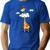 A Giraffe T-Shirt - Retro Graphic Tee for Men & Women - Blue