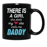 A Girl She Stole My Heart Daughter Black Coffee Mug - Black