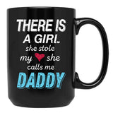 A Girl She Stole My Heart Daughter Black Coffee Mug - Black