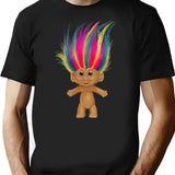 A Silly Troll Doll T-Shirt - Retro Graphic Tee for Men & Women - Black