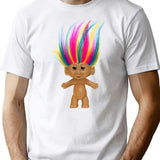 A Silly Troll Doll T-Shirt - Retro Graphic Tee for Men & Women - White
