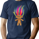 A Silly Troll Doll T-Shirt - Retro Graphic Tee for Men & Women - Navy