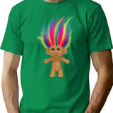 A Silly Troll Doll T-Shirt - Retro Graphic Tee for Men & Women - Green