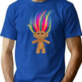 A Silly Troll Doll T-Shirt - Retro Graphic Tee for Men & Women - Blue