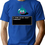 A Slime Draws Near T-Shirt - Retro Graphic Tee for Men & Women - Blue