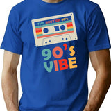 A Whole 90's Vibe. Retro Vintage Cassette. 90s Style. T-Shirt - Blue