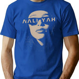 Aaliyah Sunglasses T-Shirt - Retro Graphic Tee for Men & Women - Blue