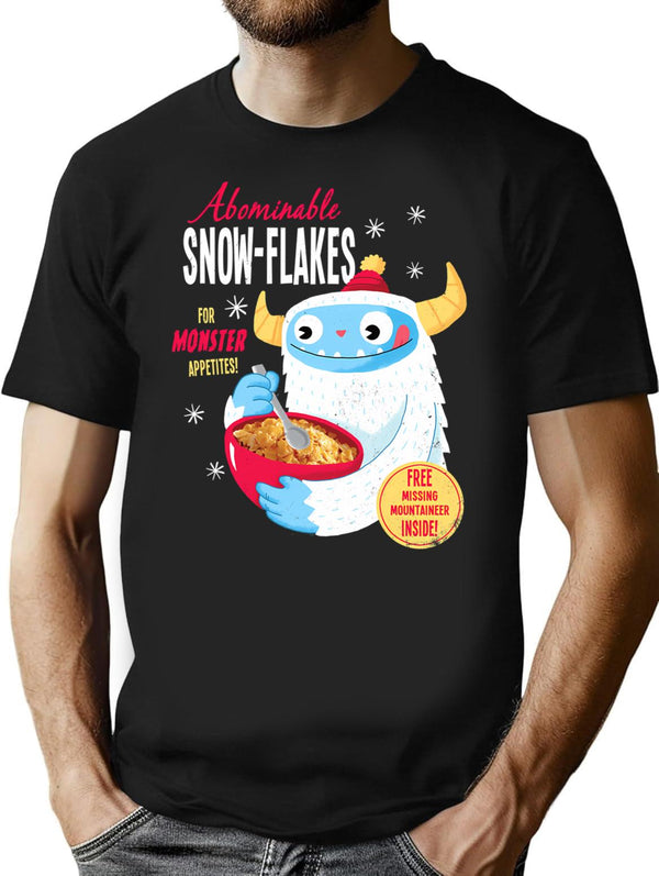 Abominable Snowflakes T-Shirt - Retro Graphic Tee for Men & Women - Black