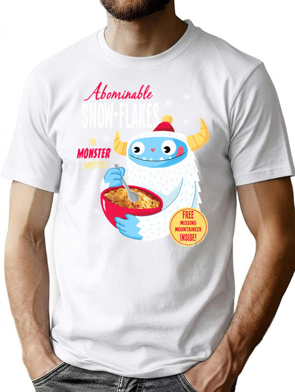 Abominable Snowflakes T-Shirt - Retro Graphic Tee for Men & Women - White