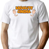 Absolute Cinema Funny Vintage T-Shirt - Retro Graphic Casual Tee - White