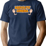 Absolute Cinema Funny Vintage T-Shirt - Retro Graphic Casual Tee - Navy