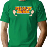 Absolute Cinema Funny Vintage T-Shirt - Retro Graphic Casual Tee - Green