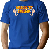 Absolute Cinema Funny Vintage T-Shirt - Retro Graphic Casual Tee - Blue