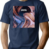 Abstract Cover T-Shirt - Retro Graphic Tee for Men & Women - Navy