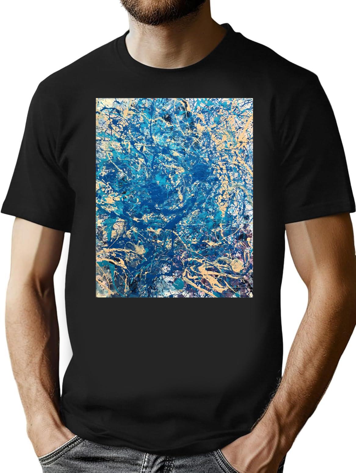 Abstract Study 98 T-Shirt - Retro Graphic Tee for Men & Women - Black
