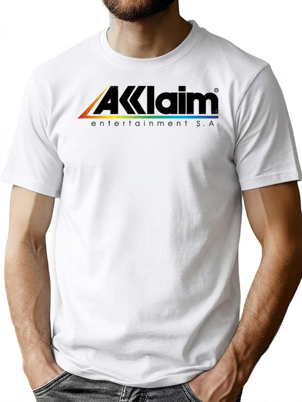 Acclaim Entertainment Inspired (weathered) T-shirt Print Sticker Design (retro Gaming Series) - White