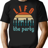 Accounting Pun Lifo The Party T-Shirt - Retro Graphic Tee for Men & Women - Black