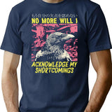 Acknowledge My Shortcomings Crow T-Shirt - Retro Graphic Tee for Men & Women - Navy