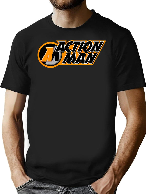 Action Man T-Shirt - Retro Graphic Tee for Men & Women - Black