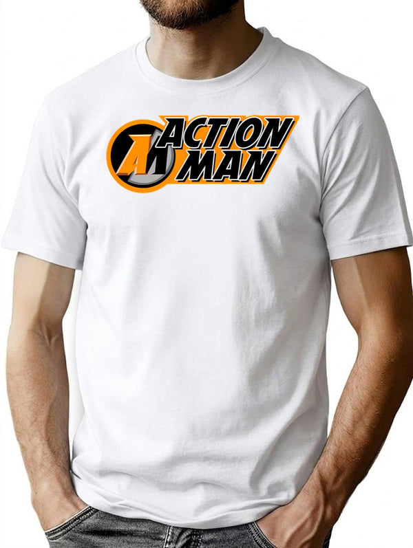 Action Man T-Shirt - Retro Graphic Tee for Men & Women - White