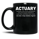 Actuary Black Coffee Mug, Gift Coffee Mug