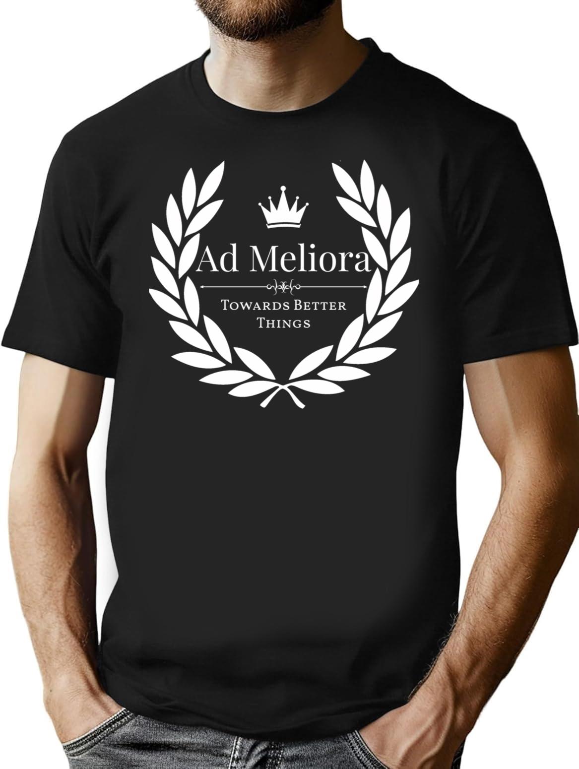 Ad Meliora Towards Better Things T-Shirt - Retro Graphic Tee for Men & Women - Black