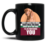 Adorable Hungarian Vizsla Dog Funny Saying Black Coffee Mug, Gift Coffee Mug