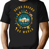 Adult Vacation Drinking T-Shirt - Retro Graphic Tee for Men & Women - Black