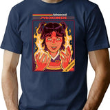 Advanced Pyrokinesis T-Shirt - Retro Graphic Tee for Men & Women - Navy