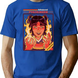 Advanced Pyrokinesis T-Shirt - Retro Graphic Tee for Men & Women - Blue