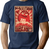 Advertising Mm Communism T-Shirt - Retro Graphic Tee for Men & Women - Navy