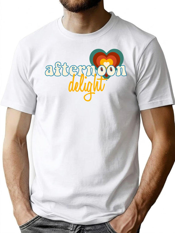 Afternoon Delight Time T-Shirt - Retro Graphic Tee for Men & Women - White