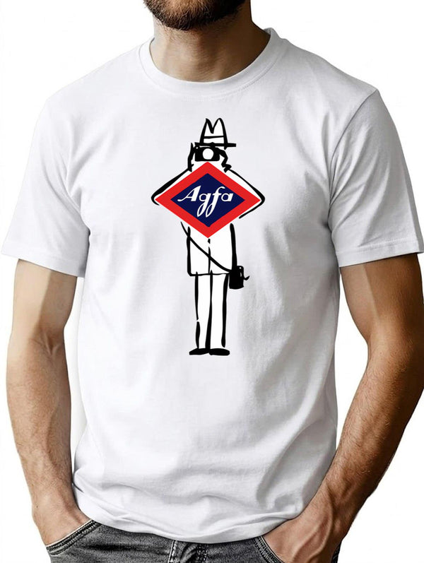 Agfa Vintage Film T-shirt - Retro Graphic Casual Tee - White