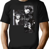 Aha Distressed Graphic Picture T-Shirt - Black
