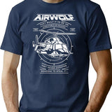Airwolf T-Shirt - Retro Graphic Tee for Men & Women - Navy