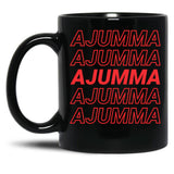 Ajumma () - Korean Married Or Old Woman Black Coffee Mug, Gift Coffee Mug