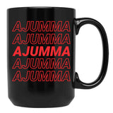 Ajumma () - Korean Married Or Old Woman Black Coffee Mug, Gift Coffee Mug - Black