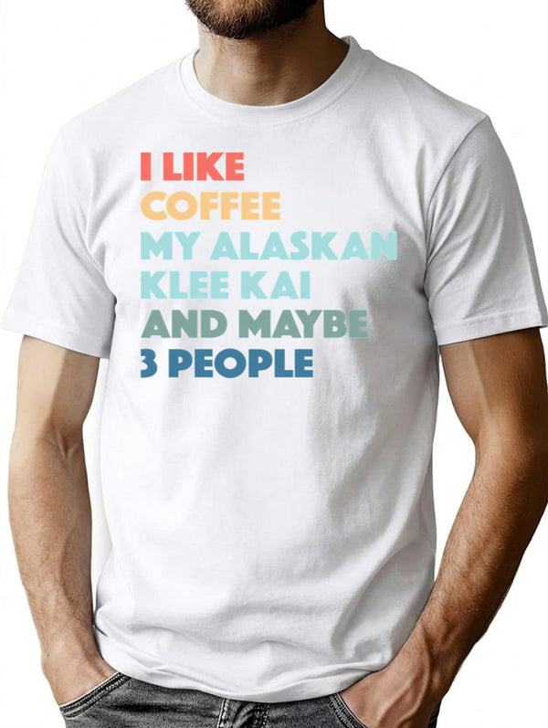 Alaskan Klee Kai Dog Owner Coffee Lovers Vintage Retro T-Shirt - White