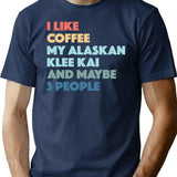 Alaskan Klee Kai Dog Owner Coffee Lovers Vintage Retro T-Shirt - Navy