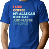 Alaskan Klee Kai Dog Owner Coffee Lovers Vintage Retro T-Shirt - Blue