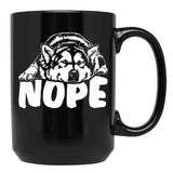 Alaskan Malamute Nope Dog Saying Black Coffee Mug, Gift Coffee Mug - Black