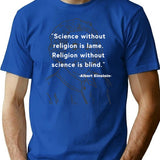 Albert Einstein Quote T-Shirt - Retro Graphic Tee for Men & Women - Blue